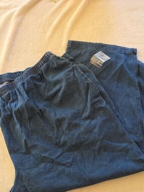 Woman Within Indigo Blue Elastic Waist Jeans